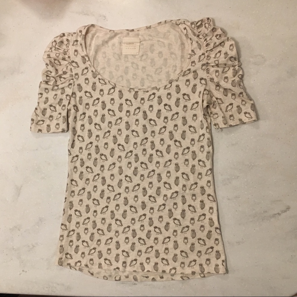 Zara owl 3/4 shirt